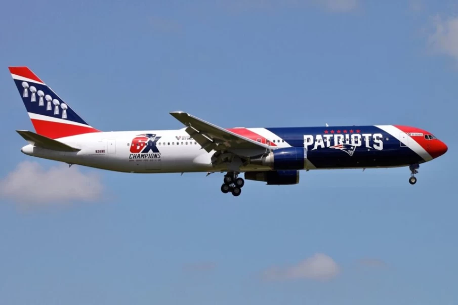 Avião dos Patriots que levou o Botafogo para o Mundial de Clubes.