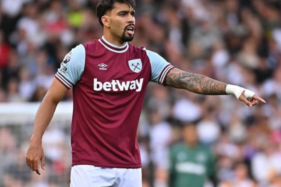 https://www.cdn.goiascapital.com/images/Lucas Paquetá atuando pelo West Ham nesta temporada no Campeonato Inglês.