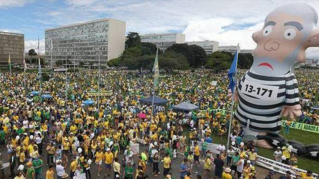 Manifestantes em Brasília 